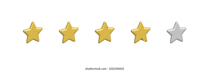 Golden star rating in vector graphics