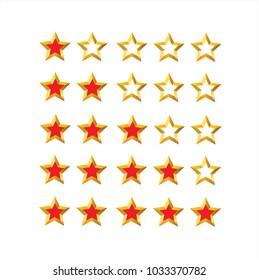 Golden star rating in vector graphics