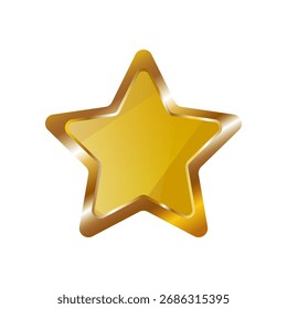 The golden star. Realistic vector star highlighted on a white background. Golden gradient. A brilliant star. Decoration.    