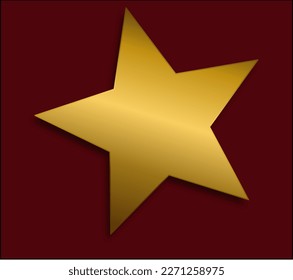 estrella dorada con fondo rojo