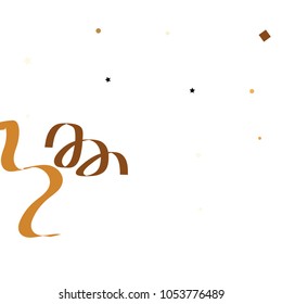 Golden star ribbon confetti. Fallen glitter vector background. White and yellow geometric stars and ribbons explosion for invitation card. New year and christmas celebration template.