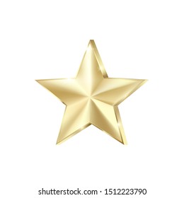 Golden star scatter glitters. Shiny gold star with sparkles. Vector illustration isolated on white background