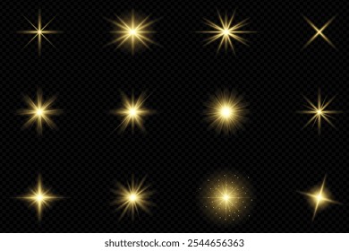 Golden star set background design