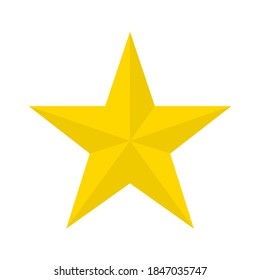 golden star shape isolated on white background. vector illustration