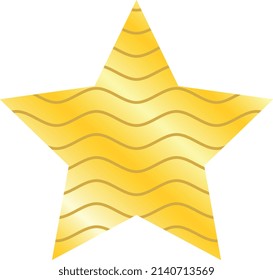 Golden star shape with scratch layer. Shiny gradient effect