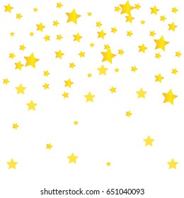 Golden star shaped confetti frame isolated on white background