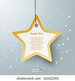 Golden star shopping mark on the grey background. Eps 10 vector file.