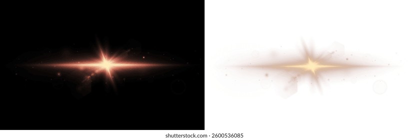 golden star sparkle effect with twinkling lights, shimmering flares, and luxurious glows. Perfect for Christmas designs, party decorations, premium graphics, and magical celebrations. Vector illustrat
