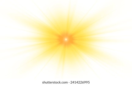 Golden star and sparks isolated on transparent background. Transparent yellow flare light effect. Glowing light effects. PNG.	
