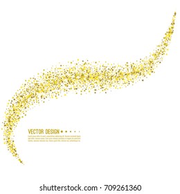 Golden star swirl. Abstract vector background with starry. 