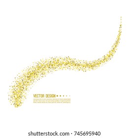 Golden star swirl. Abstract vector background with starry. 