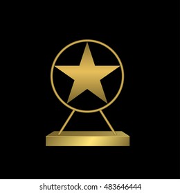 Golden Star symbol. Golden award sign, medal of honor