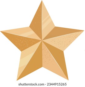 Estrella dorada con textura aislada. Elemento de diseño con el oro aislado. Icono de estrella aislado. Elemento de decoración de Año Nuevo. Plantilla de diseño de Ramadán