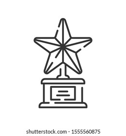 Golden star trophy color line icon. Winners cup. Talent show. Sign for web page, mobile app, button, logo.