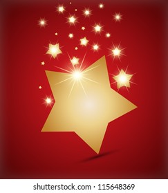 Golden star. Vector