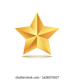 Gold Star Isolated On White Background Stock Illustration 709961740