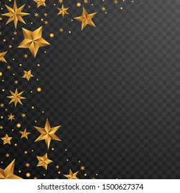 The golden star vector background can be separated from the transparent background.