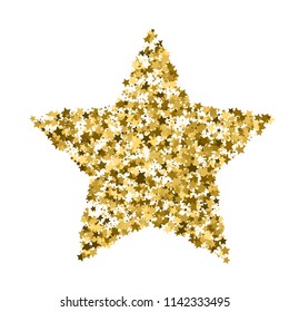 Golden star vector banner. Simple form. Template , card, vip, exclusive, certificate, gift luxury privilege voucher store present shopping