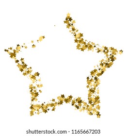 Golden star vector banner. Simple form. Template , card, vip, exclusive, certificate, gift luxury privilege voucher store present shopping