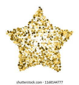 Golden star vector banner. Simple form. Template , card, vip, exclusive, certificate, gift luxury privilege voucher store present shopping