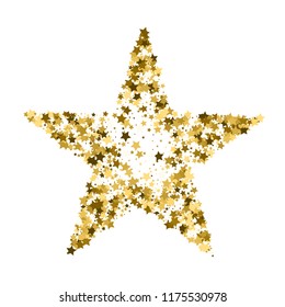 Golden star vector banner. Simple form. Template , card, vip, exclusive, certificate, gift luxury privilege voucher store present shopping