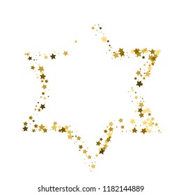 Golden star vector banner. Simple form. Template , card, vip, exclusive, certificate, gift luxury privilege voucher store present shopping
