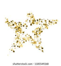 Golden star vector banner. Simple form. Template , card, vip, exclusive, certificate, gift luxury privilege voucher store present shopping