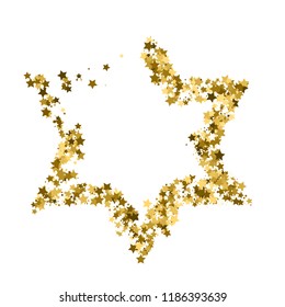 Golden star vector banner. Simple form. Template , card, vip, exclusive, certificate, gift luxury privilege voucher store present shopping