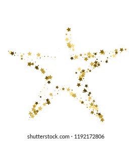 Golden star vector banner. Simple form. Template , card, vip, exclusive, certificate, gift luxury privilege voucher store present shopping