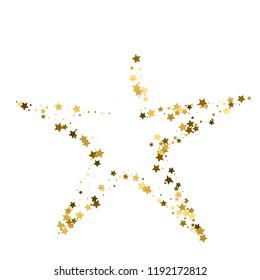 Golden star vector banner. Simple form. Template , card, vip, exclusive, certificate, gift luxury privilege voucher store present shopping