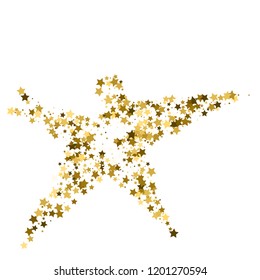 Golden star vector banner. Simple form. Template , card, vip, exclusive, certificate, gift luxury privilege voucher store present shopping