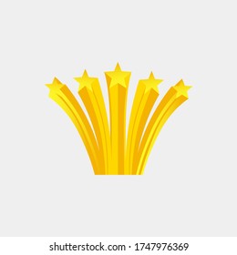 Golden star vector graphic in white background.