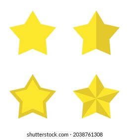 Golden star vector icon on white background