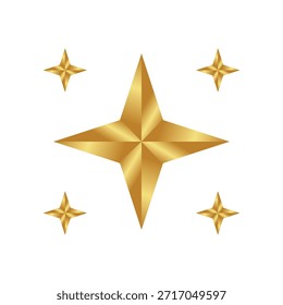 Ícone de vetor Estrela Dourada no plano de fundo transparente PNG