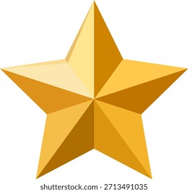 Ilustración vectorial de estrella dorada que simboliza el logro, la celebración, la calificación, los premios y la decoración de Navidad.