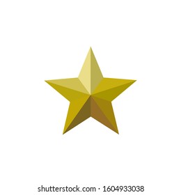 
Golden Star. Vector image isolated on a white background.