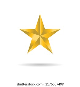 Golden star vector isolated on white background