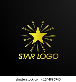 golden star vector logo, symbol, sign, or mark for business company