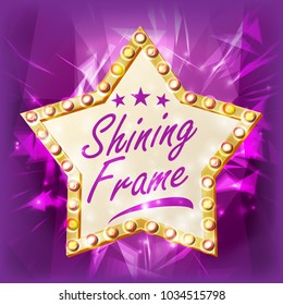 Golden Star Vector. Shiny Gold Sign. Glowing Element. Decoration Element. Vintage Illustration
