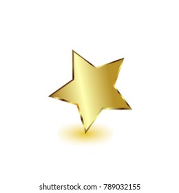Golden star, white background