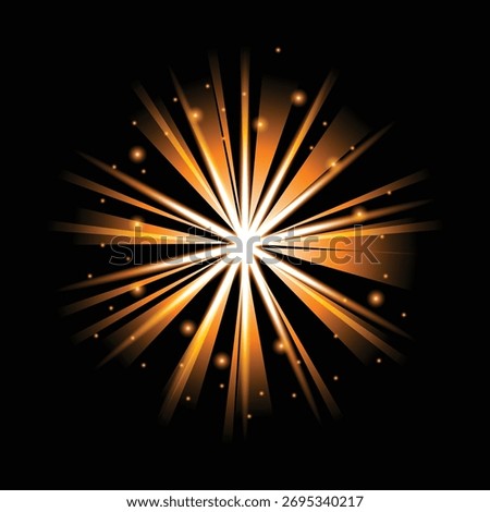 Golden starburst explosion with glowing particles – festive firework