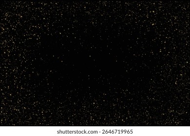 Golden stardust isolated vector gold glitter grunge texture frame background design