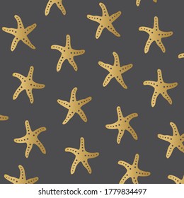 golden starfish background- vector illustration