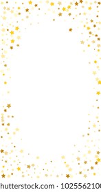 Golden Stars Background. Beautiful Falling Golden Stars Confetti. Abstract Decoration for Party, Birthday Celebrate, Anniversary or Event, Festive. Vector illustration