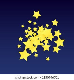 Golden Stars Background. Beautifull Golden Stars Confetti on Blue Background.
 Abstract Decoration for Party, Birthday Celebrate, Anniversary or Event, Festive. Vector illustration 