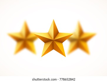 Golden stars background. Blurred beautiful golden stars. Achievement concept. Vector illustration.