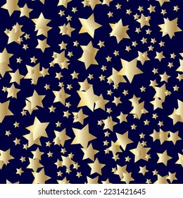 Arrière-plan étoiles dorées. Motif harmonieux du ciel nocturne