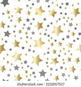 Arrière-plan étoiles dorées. Motif harmonieux du ciel nocturne