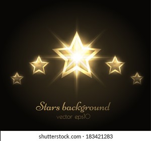 Golden Stars Background. Vector Eps10.