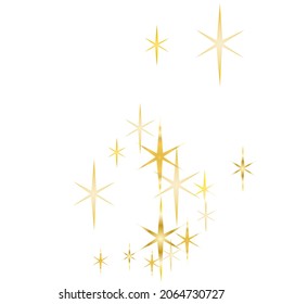 golden stars. Christmas texture. New Year tinsels scatter flying backdrop. Gold shooting stars.